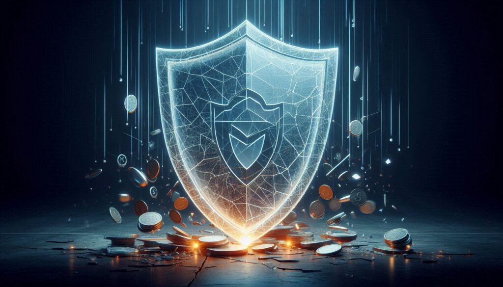 A cracked shield symbolizing trademark dilution